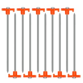 KufaerBeam 10 Pack Tent Pegs Metal Heavy Duty Camping Pegs Awning & Hard Ground Pegs Heavy Duty Tent Pegs for General Purpose, Rock or Hard ground, Tents, Awnings, Camping