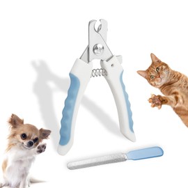 DZSEE Cat & Dog Nail Clippers with Safety Guard 2Pcs, Professional Pet Nail Clippers for Cats, Kitten Nail Clipper, Cat Claw Clippers,Sharp and Safe,Cat Claw Trimmer Includes Nail File Blue