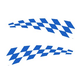 Novelty Chequered Flag Pack of 2 Car Stickers - Waterproof Decal - Long Lasting - UV Resistant - Cars, Motorbikes, Trucks, Vans (Blue Glossy)