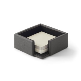 Eglooh - Atena - Note Box Genuine Leather Anthracite Grey - Note Box, Notepad, Note Box for Desk and Office - cm 11.2 x 11.2 x H.4.5 - Made in Italy