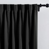 Black Pinch Pleated Blackout Curtains 95" Long for Bedroom, Back