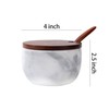 NHKRTE Marble Salt Cellar with Lid & Spoon, 11oz Salt