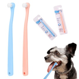 2 Pack Dog Toothbrush Cat Tooth Brush Pet Toothbrush Puppy Toothbrush Mini Head Soft Dog Toothbrush Deep Clean Kit for Puppy, Kitten, Small Dog & Cat, Portable Travel Friendly and Easy to Use