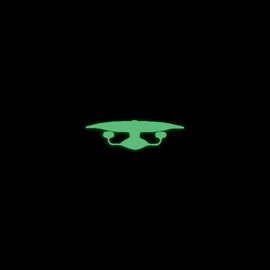 Trek Inspired USS Enterprise D Style 5 Silhouette Space Voyager Glow in The Dark Sticker Decal for Phone Tablet Laptop Car Truck Window | 4" Sticker | Green