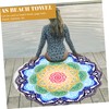 Zerodeko Fringed Round Beach Towel Polyester Shawl Yoga Mat Blanket