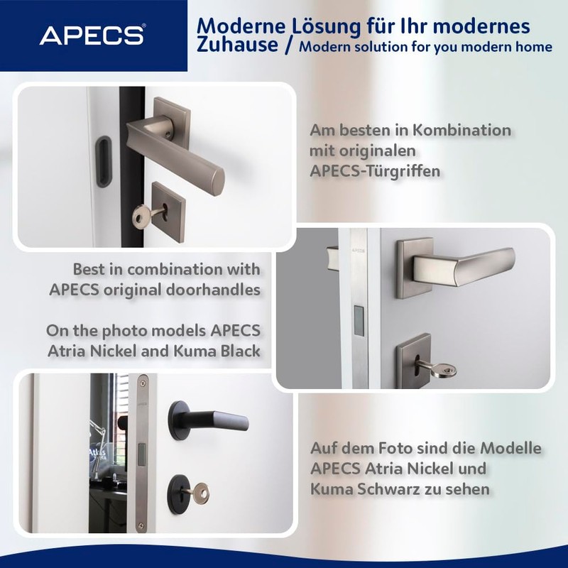 APECS Mortice Lock Magnetic Lock Modern Silent with Strike Plate