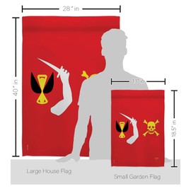 Breeze Decor Christopher Moody Garden House Flag - Kit Coastal Pirate Ship Skull Treasure Map Carribean Jolly Blackbeard Jack - Decoration Banner Small Yard Gift Double-Sided Made in USA 28 X 40