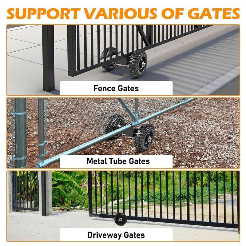 6" Rolling Gate Rubber Wheel Carrier – Heavy-Duty Wheel for