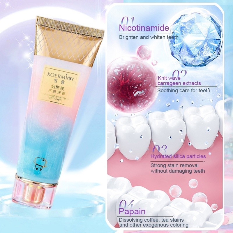 Nicotinamide Teeth Whitening toothpaste Remove Tartar Pemutih gigi kuning pembersih