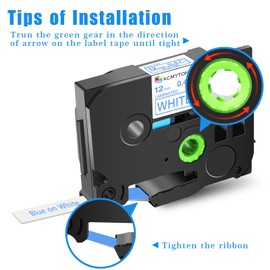 KCMYTONER 3 Pack Compatible for Brother P-Touch TZe233 TZ233 Label Maker Tape Blue on White 12mm 0.47 Laminated TZe-233 TZ-233 TZe TZ Tape for PT-1950 PT-200 PT-E300 PT-E300VP PT-E500 PT-P750W