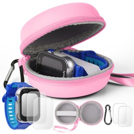 YouKnow Travel Case for Vtech KidiZoom Smartwatch DX4, DX3, DX2 / for Little Tikes Tobi/for Gizmo Watch/Watch 2, Kid Watches Carry Box for VTech Kidizoom Smartwatch (Only Case) (Pink)