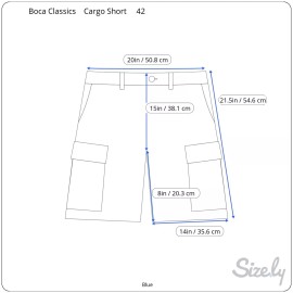 Boca Classics Mens Jean denim cargo  Short Size 42 Blue  all cotton