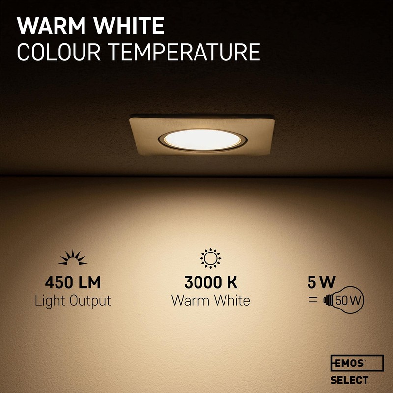 EMOS EMOS LED Einbaustrahler 230V, 5W / 450lm, 50 schwenkbar,