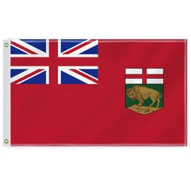 3×5 FT Manitoba Flag,Large Canada Manitobian Province Decor,Double Side Digital Printed 150D Polyester Banner With Canvas Header Brass Grommet For Outdoor Indoor Parade Car