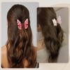 hisial 4Pcs Double Layered Butterfly Hair Claw Clips for Women