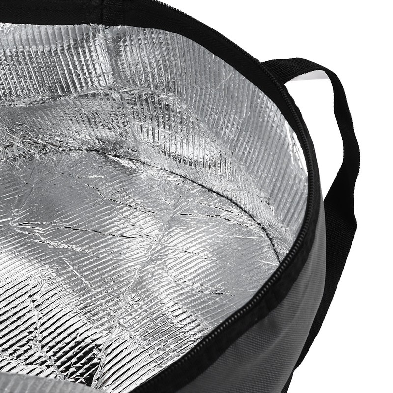 Round Insulated Bag 11x7in Oxford Cloth Casserole Carrier Reusable Cooler