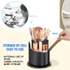 JIANGLAI Makeup Brush Holder with Lid, 360 Rotating Multifunction Clear