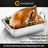 15 Inch Stainless Steel Roasting Pan with V-Shaped Rack and