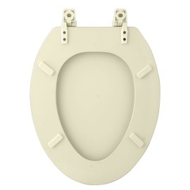Achim Home Furnishings Bone TOWDELBN04 19-Inch Fantasia Elongated Toilet Seat, Wood