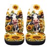 UNICEU Sunflower Car Seat Covers Front Seats Only 2 Pcs - Animal Farm Cow Print Auto Interior Seat Covers Anti-Scratch Protector Universal Fit Trucks SUV Van
