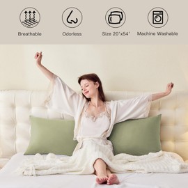 Body Pillow Cover, Ultra Soft Microfiber Long Pillowcase, Envelope Closure Large Pillow Cases 20x54 inch (Sage Green)