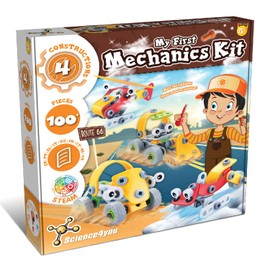 Science4you My First Construction Toy from 4 - Car Toy for Children with 100+ Pieces and 4 Assemblies, Building Blocks DIY Set from 4 Years, Games and Gift for Girls and Boys from 4+ Years