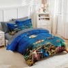 Queen Comforter Set with Sheets, 7 Pieces Underwater Sea Bedding