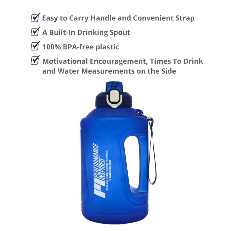 PERFORMANCE INSPIRED Nutrition Half Gallon Water Bottle – 64 oz