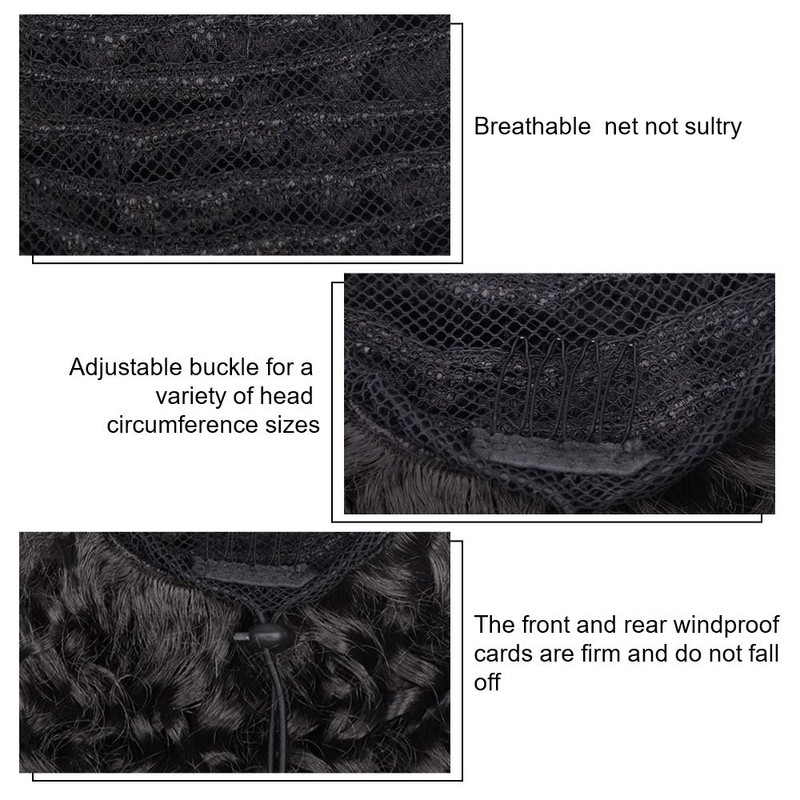 Vigorous Drawstring Ponytail Extension 14Inch Short Afro Kinky Curly Ponytail