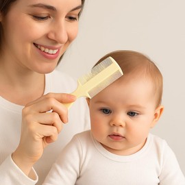 Vakly Fine Tooth Baby Comb [3 Pack] – Double-Sided Infant Hair Extra Fine Detangling Comb with Handle for Cradle Cap, Dandruff & Lice – Gentle Rounded Teeth for Newborns, Babies, Toddlers & Adults