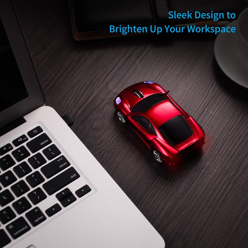 BKLNOG Sports Car Computer Mouse [Updated] with LED Headlights, 1600