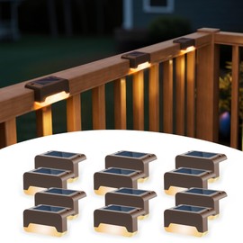 SOLPEX Solar Deck Lights, Solar Step Lights for Outside Waterproof Led Stair Light for Outdoor Fence, Balcony, Patio, Railing, Front Porch, Yard and Pathway(12pack Warm White)
