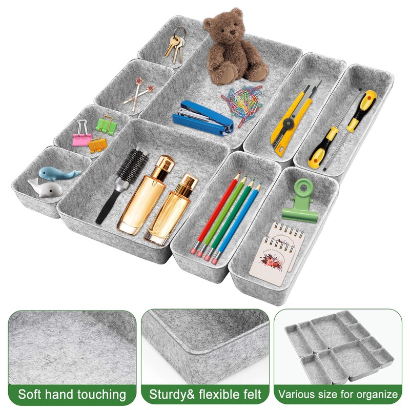 Veftsvy Drawer Organiser, Stackable Felt Storage Boxes - Versatile Organiser