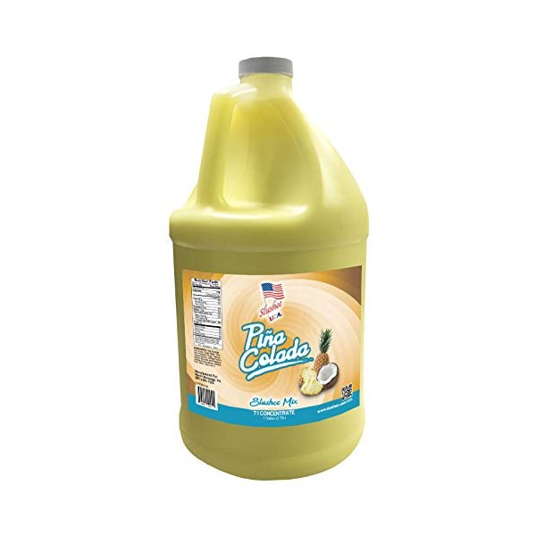 Pina Colada Slushee Mix - 1 Gallon - 128 oz (yields approximately 96-12oz servings) Mixing Ratio 7 (Water) to 1 (Product Mix)