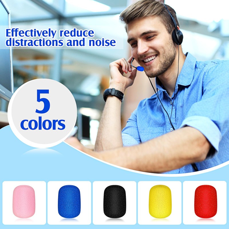Juexica 30 Pcs Mini Size Lapel Headset Microphone Windscreen Sponge