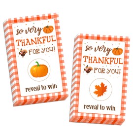 Thanksgiving Games -50 Pack, Scratch Off Thanksgiving Party Game, Trivia Party Activity For Groups Family Adults Festive Raffle Tickets, Holiday Games Ideas Activities Supplies, A10