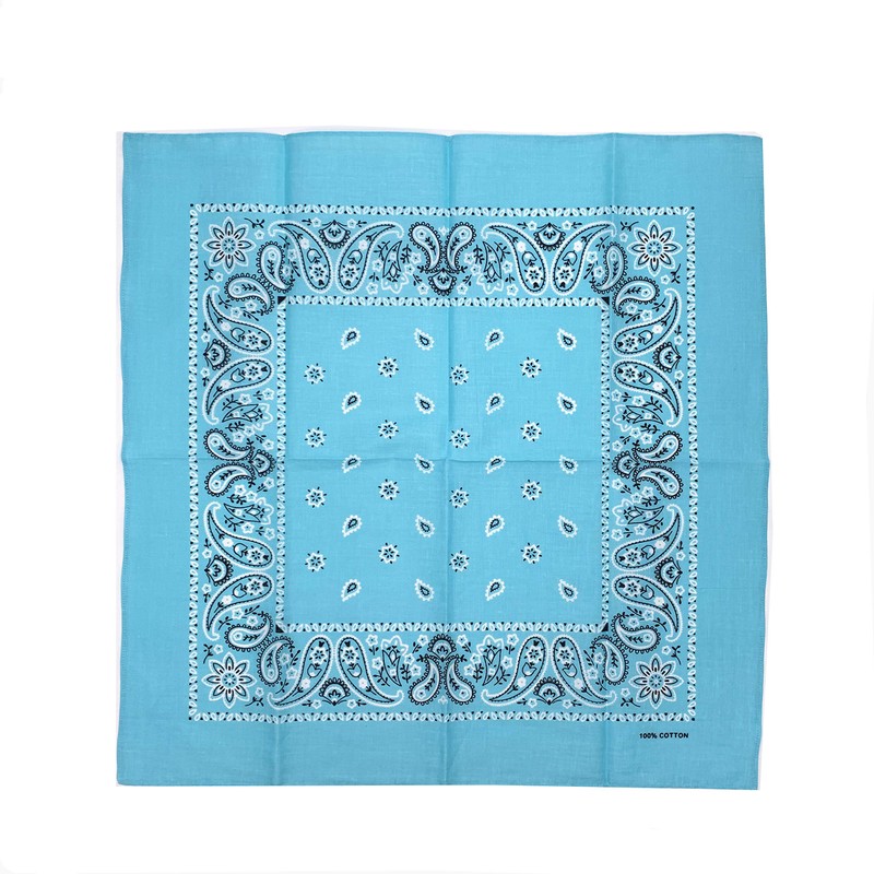 Vamqor 100% Cotton 10 Pack Fine Bandanas（Sky Blue）