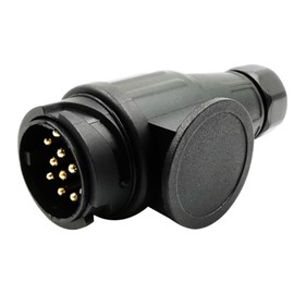 HISports 13 Pin Plug, Premium Trailer Plug 13 Pin, with Waterproof Seal, 12 V Waterproof 13 Pin Plug Adapter Hanger, Black Hanger Plug, for Cars, Lorries, Trailers