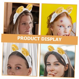 FRCOLOR 2pcs Adorable Sheep Horn Headbands for Soft Breathable Hair Decor for Cosplay Birthday Parties Family Photos Cartoon Style Accessories