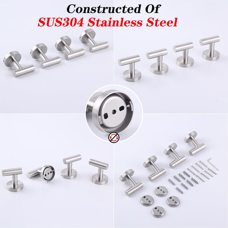 GERZWY Bath Towel Hook SUS 304 Stainless Steel Coat/Robe Clothes