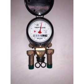 Neptune 5/8x1/2 T-10  Direct Read Water Meter NSF61 With Couplings
