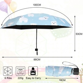 Vicloon Mini Umbrella, Pocket Umbrella, 6 Ribs Lightweight Compact Folding Umbrella Windproof Rain and Sun Umbrella with Reinforced Frame for Travel,School,Daily Life