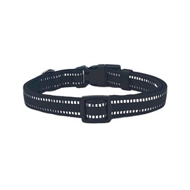 Olahibi Neoprene Padded Dog Collar, Durable Nylon Material, Reflective Stripes,Soft and Comfortable for Medium Dogs(M, Black Collar)
