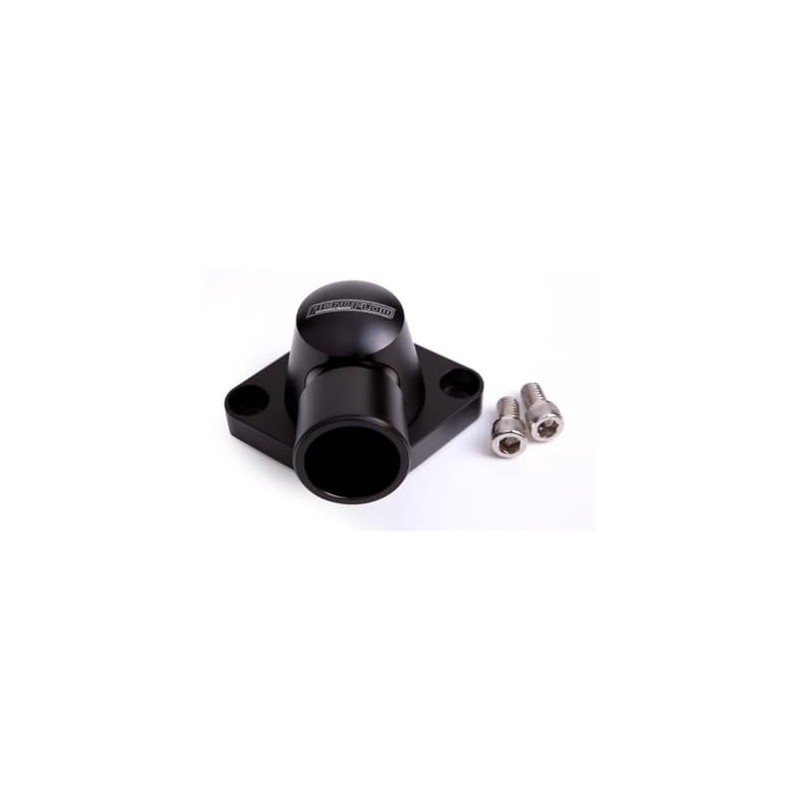 Aeroflow AF64-2034BLK Billet Thermostat Housing Black Swivel Fits SBC BBC