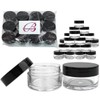 Beauticom 36 Pieces 20G/20ML Round Clear Jars with BLACK Lids