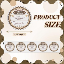 TaoBary 35 Pcs Homemade Irish Cream Labels 3'' Boho Irish Cream Instruction Stickers for Handcrafted Liqueur Bottles Handcrafted with Love Bottle Stickers Christmas New Year's Day Holiday Gifts