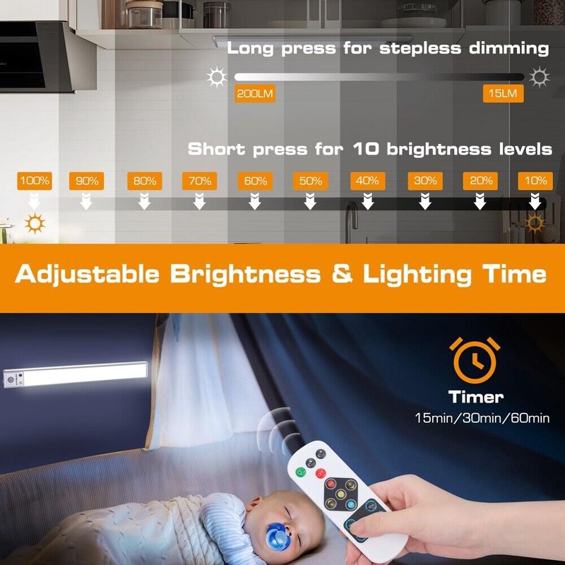 Everbrite 2 Pack 78LED Under Cabinet Lighting, Motion Sensor Light