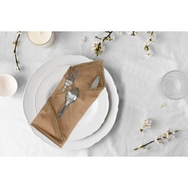 ACCENTHOME Brown Cloth Napkins Set of 6 18x18 inch Cotton Dinner Napkins - Washable Soft Premium Hotel Quality Reusable Napkins Perfect Table Napkins for Family Dinners, Weddings & Everyday Use