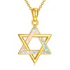 URONE Star of David Necklace 925 Sterling Silver Gold Plating