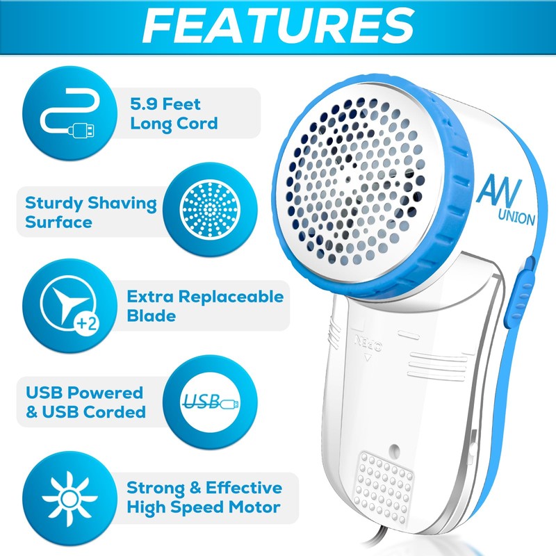 Fabric Shaver Lint Remover, AW union USB Powered Lint Shaver